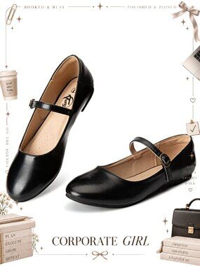 Mary Jane Shoes Women Ballet Flat Round Toe Dress Shoes